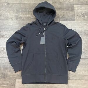 NWT! Vintage Style Dark Black Psycho Bunny Outline Zip Hoodie Full Zip - Small